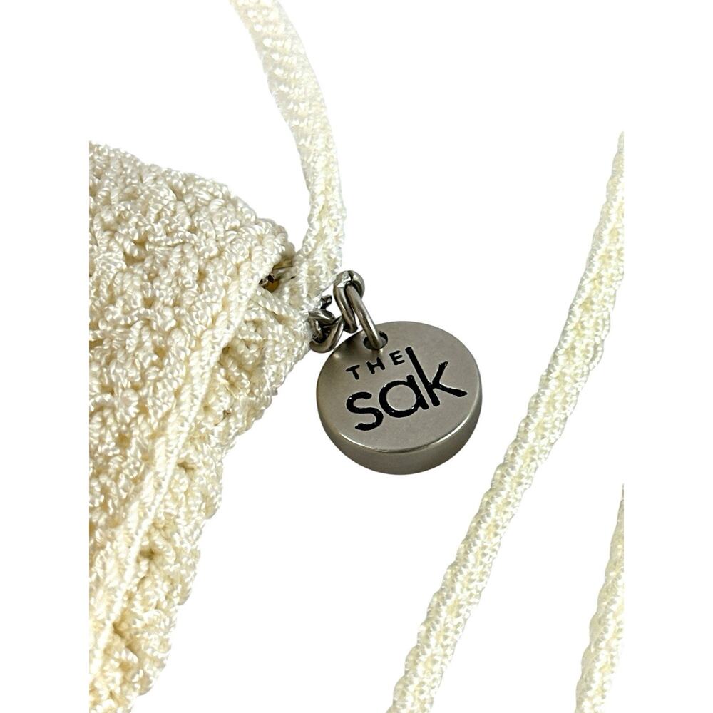 The Sak Cream Crochet Crossbody Bag Ivory Knit Boho Small Purse Magnetic Flap - Picture 3 of 7